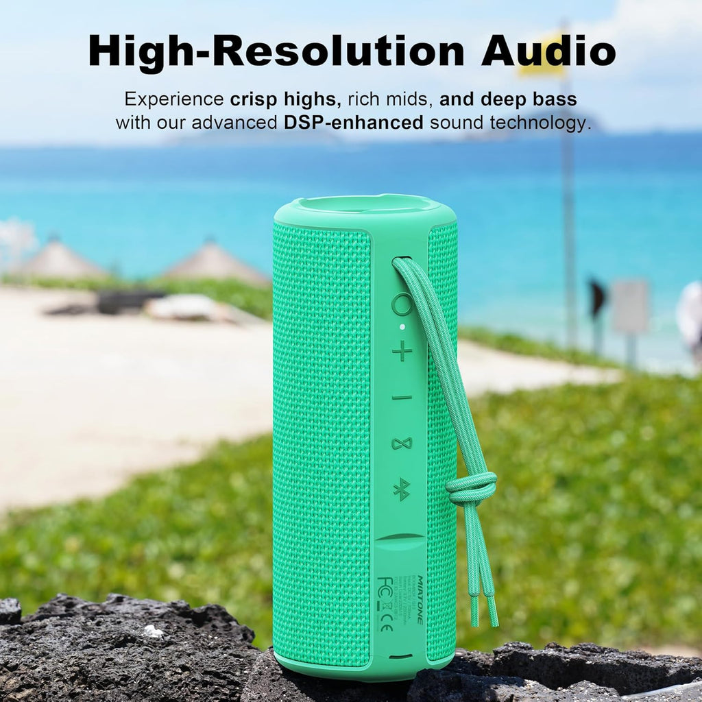 Miatone Boombox Outdoor Portable Bluetooth Speakers Wireless Speaker Waterproof - Green