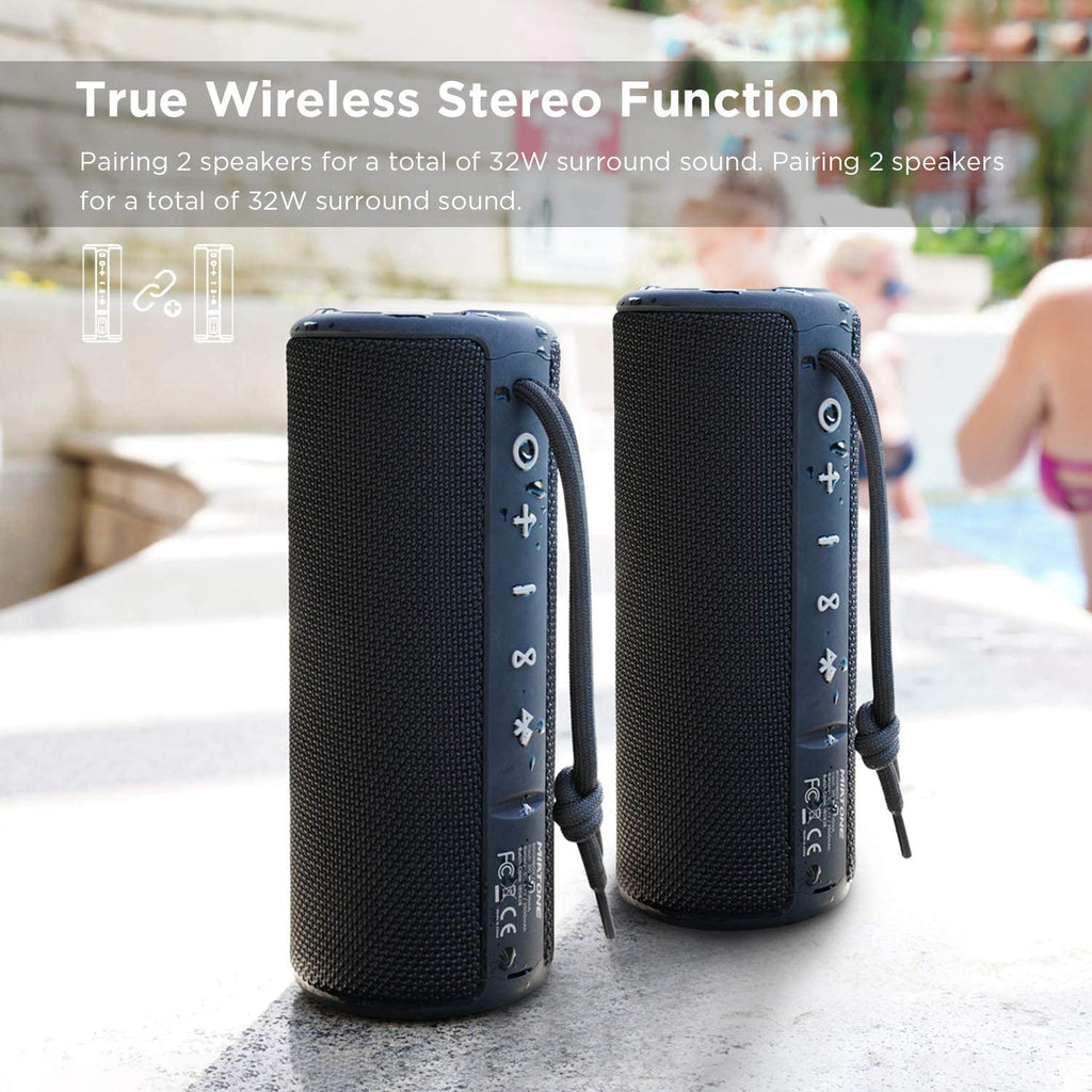 Miatone Boombox Outdoor Portable Bluetooth Speaker Waterproof Wireless Speakers - Black