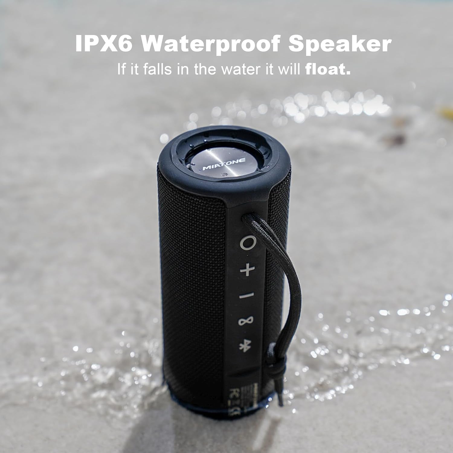 Miatone Boombox Outdoor Portable Bluetooth Speaker Waterproof Wireless Speakers - Black